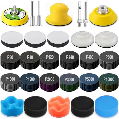 sandpaper and drill fitting to clean wheel alloys